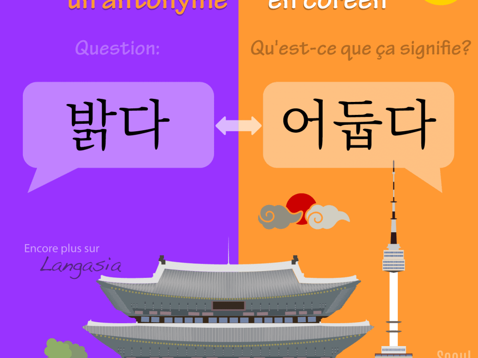 Antonyme en coréen - 밝다 être clair VS 어둡다 être sombre
